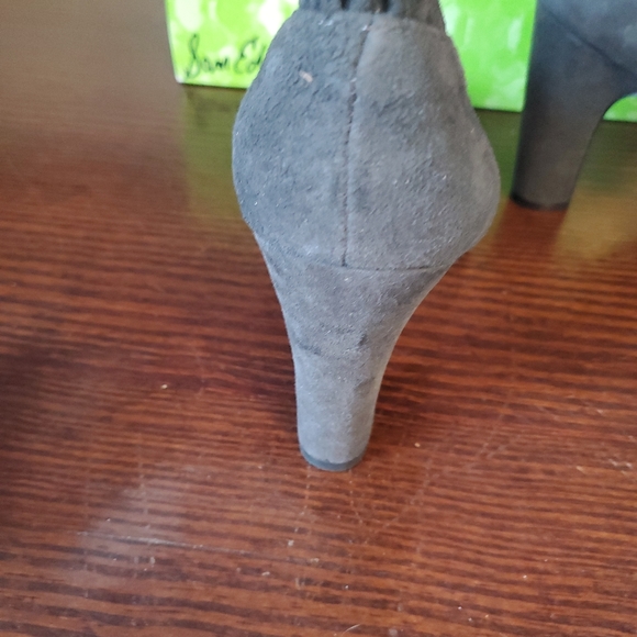 Womens Sam Edelman Grey Pewter Suede Bootie Heels, Simone sz 10 New in Box - Picture 12 of 16